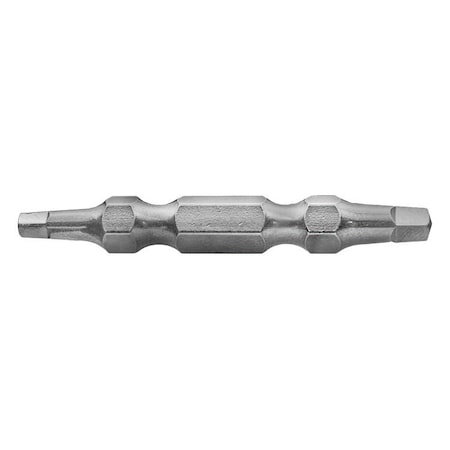 Century Drill & Tool Double-End Screwdriving Bit Square #1/Square #2 Power 2" S2 Steel 68370